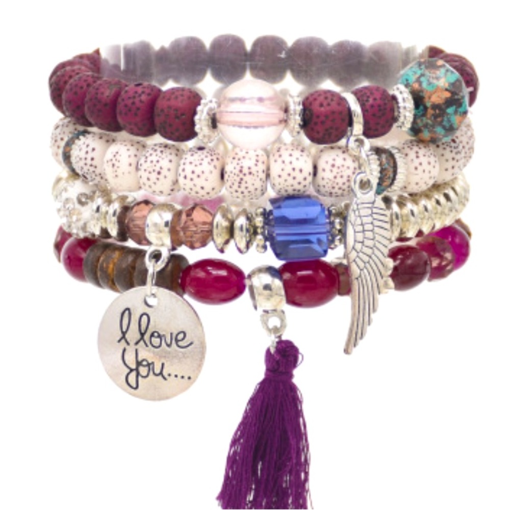 Fashionable Multi-Layer Butterfly Charm Bracelet